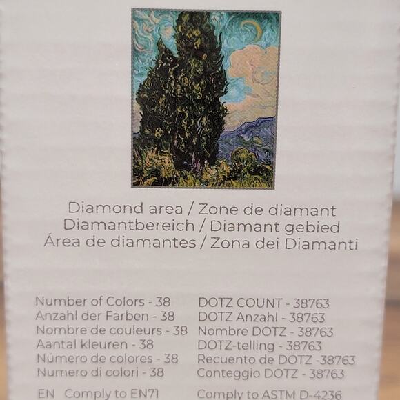 Diamond Dotz: Cypresses by Van Gogh Intermediate Adult Diamond Painting Kit NEW - Picture 7 of 10